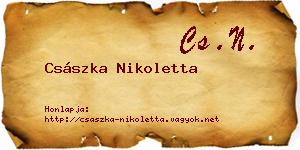 Császka Nikoletta névjegykártya