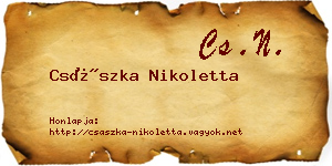 Császka Nikoletta névjegykártya